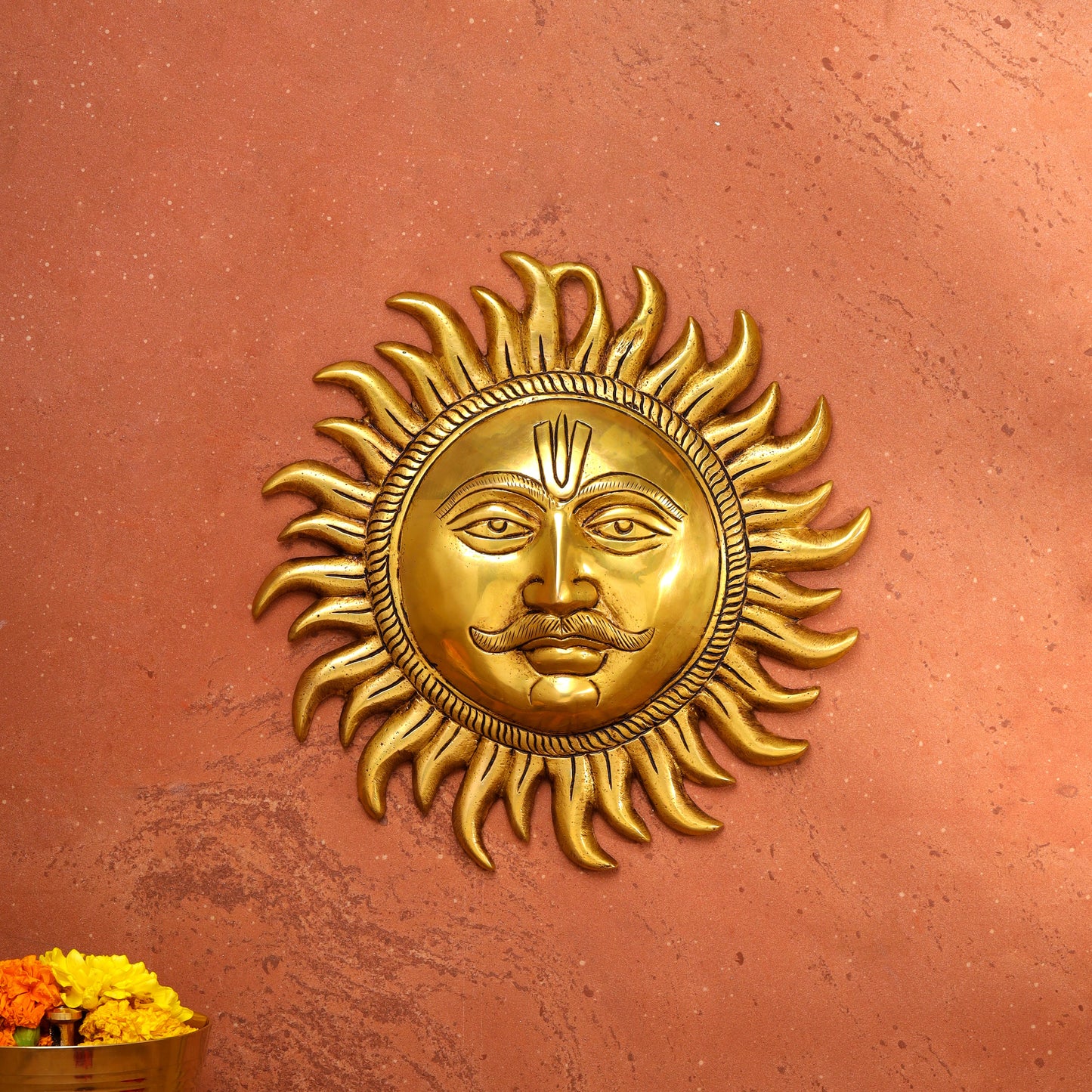 Brass Sun Face Wall Hanging