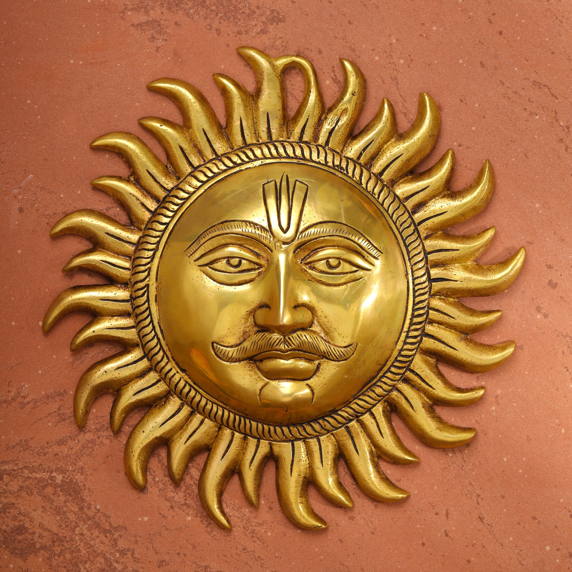 Brass Sun Face Wall Hanging