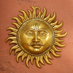 Brass Sun Face Wall Hanging