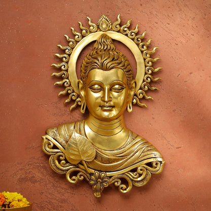 Brass Buddha Wall Hanging (15.5 Inch)