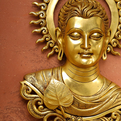 Brass Buddha Wall Hanging (15.5 Inch)