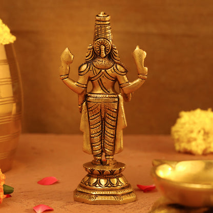 Brass Superfine Tirupati Balaji/Venkateshwar Idol (6 Inch)