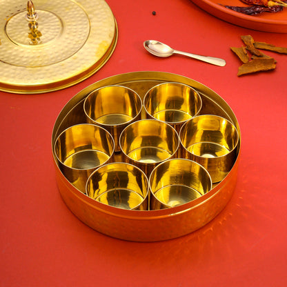 Brass Masala Daani/Spice Box (2.5 Inch)