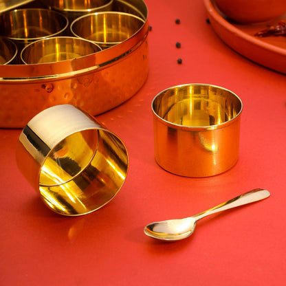 Brass Masala Daani/Spice Box (2.5 Inch)