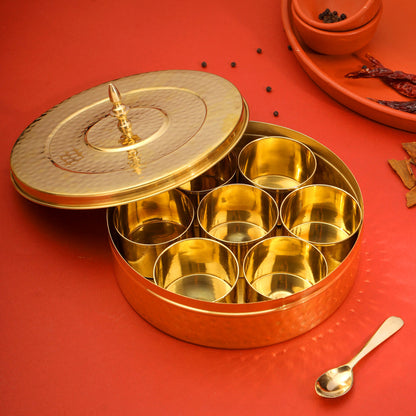 Brass Masala Daani/Spice Box (2.5 Inch)