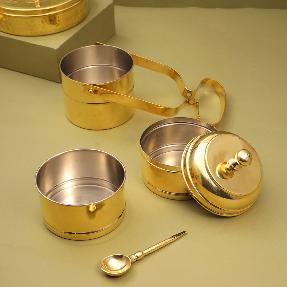 Brass Tiffin Box (12 Inch)
