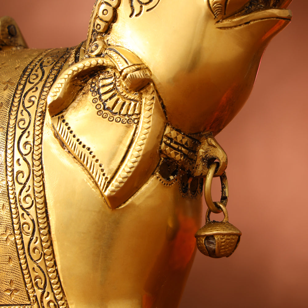 Brass Elephant Diya With Bell (10.5 Inch)