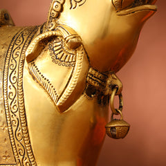 Brass Elephant Diya With Bell (10.5 Inch)
