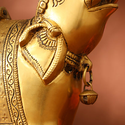 Brass Elephant Diya With Bell (10.5 Inch)