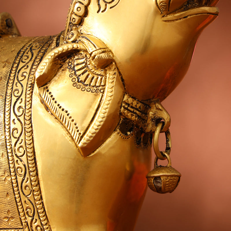 Brass Elephant Diya With Bell (10.5 Inch)