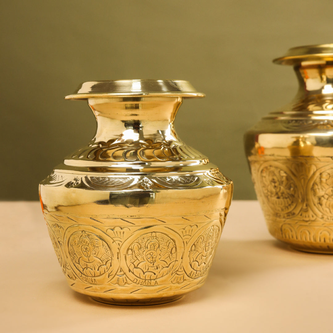 Brass Ashtalakshmi Kodam/Kalash