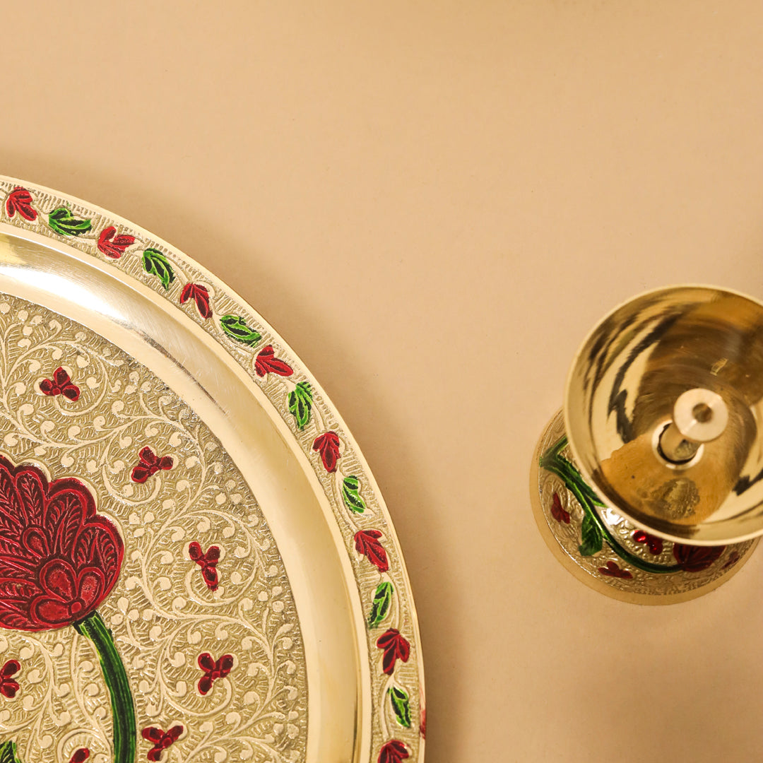 Brass Pooja Thali Set (1.2 Kg)