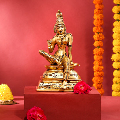 Brass Goddess Parvati Idol (9.5 Inch)