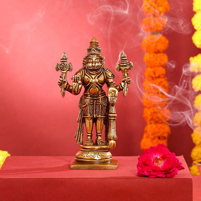Brass Superfine Standing Narasimha Idol (6 Inch)