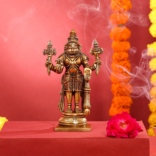 Brass Superfine Standing Narasimha Idol (6 Inch)