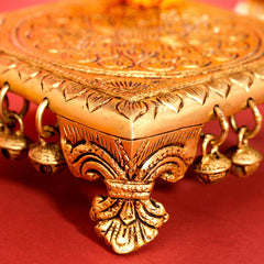 Brass Chowki With Bells (2.2 Inch)