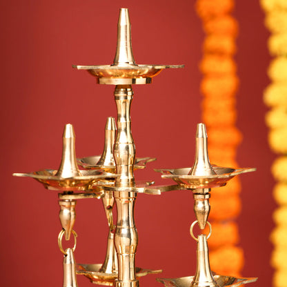 Brass Decorative Multi Wick Lamp (20 Inch)