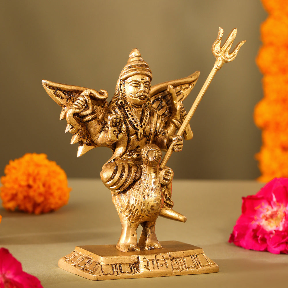 Brass Shani Dev Idol (4.5 Inch)