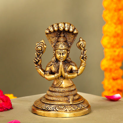 Brass Superfine God Patanjali Idol (10.5 Inch)