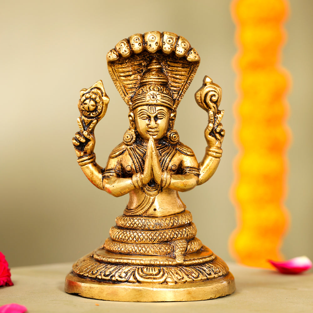 Brass Superfine God Patanjali Idol (10.5 Inch)