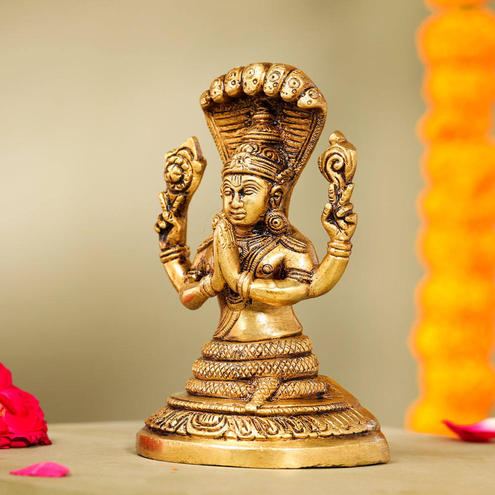 Brass Superfine God Patanjali Idol (10.5 Inch)