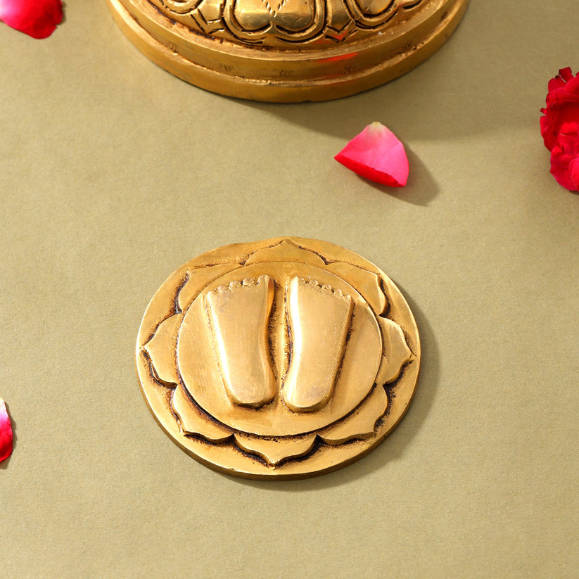 Brass Divine Charan Paduka (3 Inch) – Velan Store