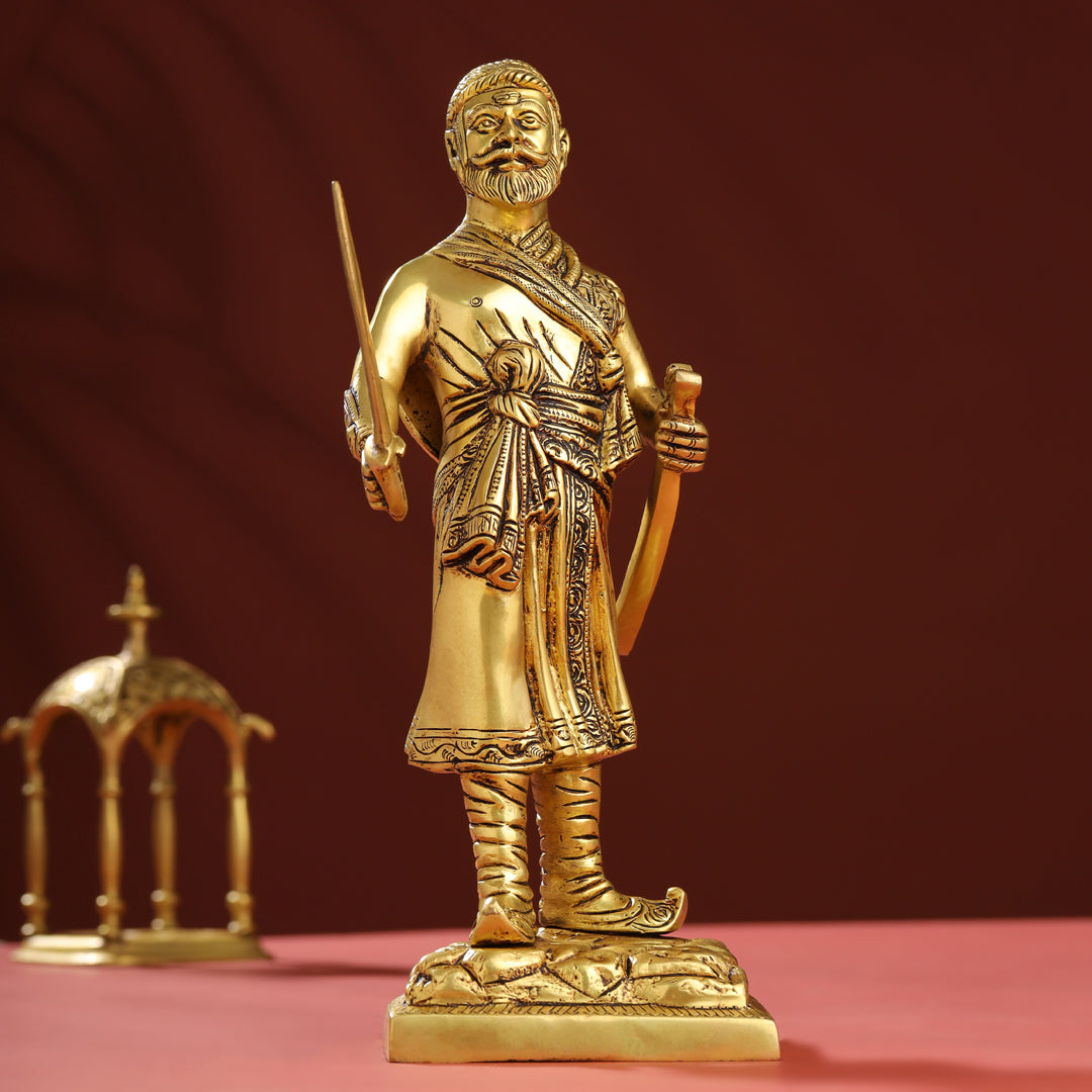 Brass Chatrapati Shivaji Maharaj Idol (12.5 Inch)