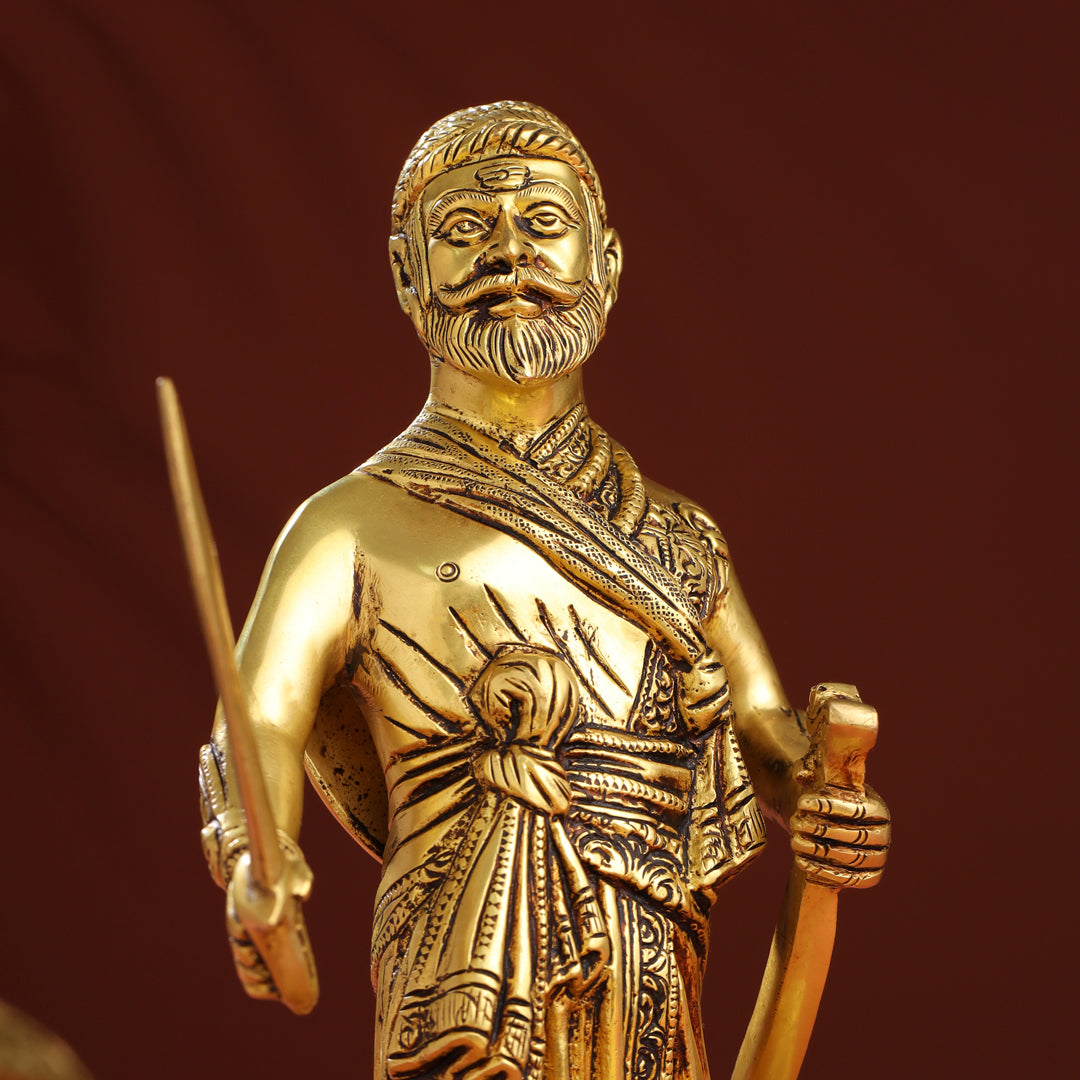 Brass Chatrapati Shivaji Maharaj Idol (12.5 Inch)