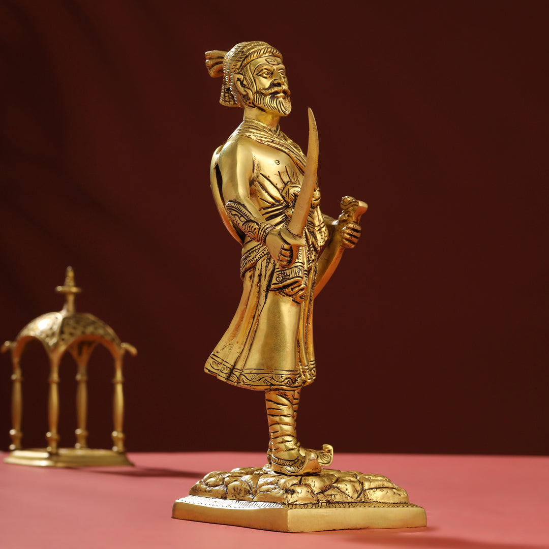 Brass Chatrapati Shivaji Maharaj Idol (12.5 Inch)