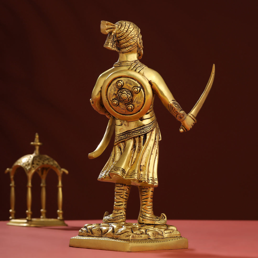 Brass Chatrapati Shivaji Maharaj Idol (12.5 Inch)