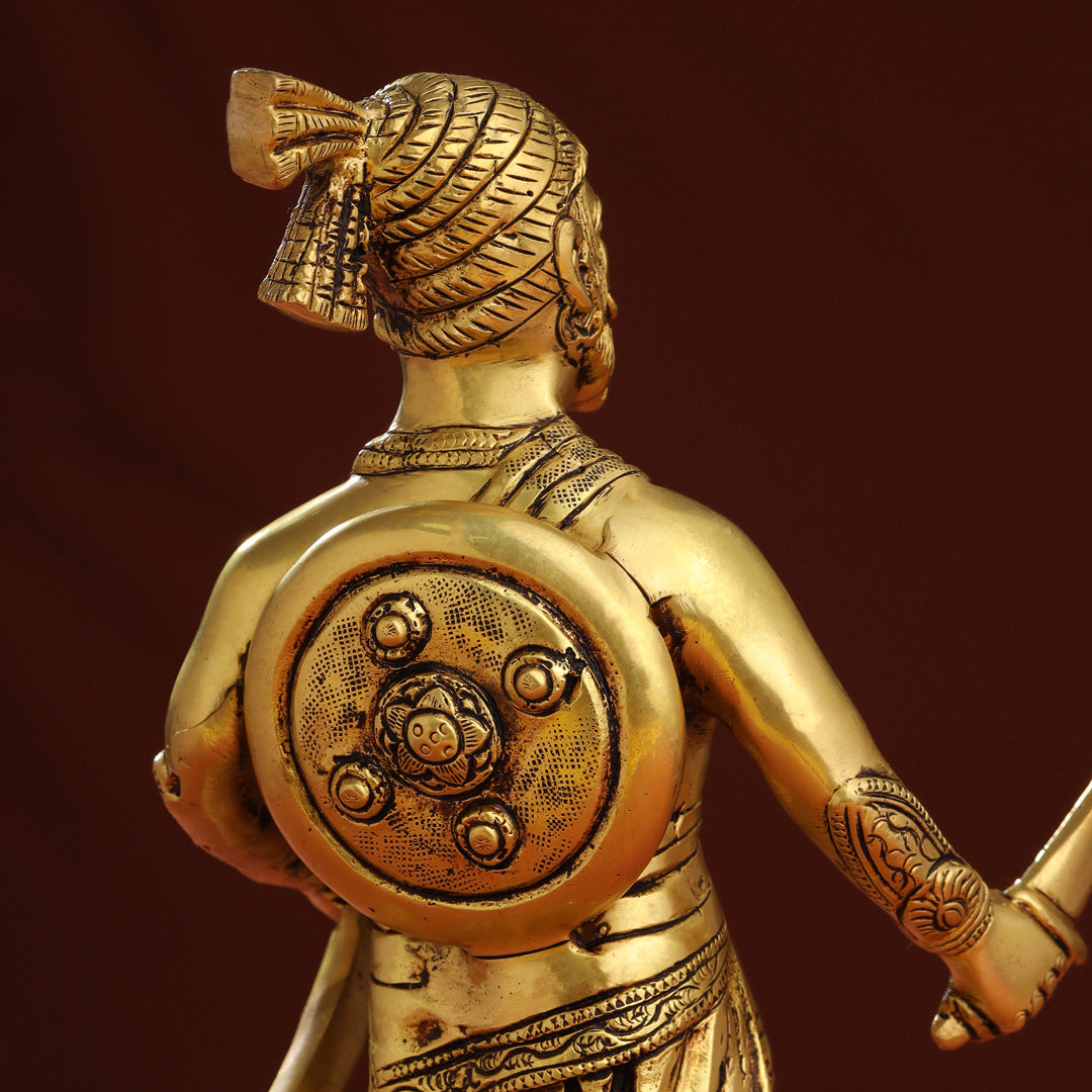 Brass Chatrapati Shivaji Maharaj Idol (12.5 Inch)
