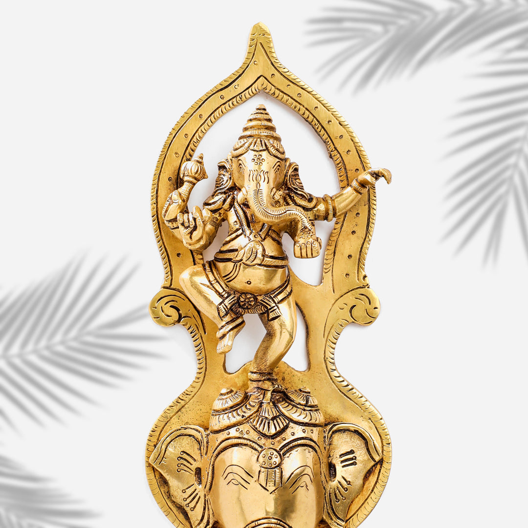 Brass Superfine Dancing Hanging Ganesha With Bell (15 Inch)