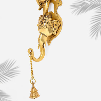 Brass Superfine Dancing Hanging Ganesha With Bell (15 Inch)