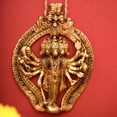BRASS PANCHMUKHI HANUMAN WALL HANGING (5")