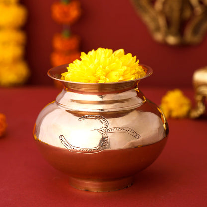 Brass Om Pooja Kalash