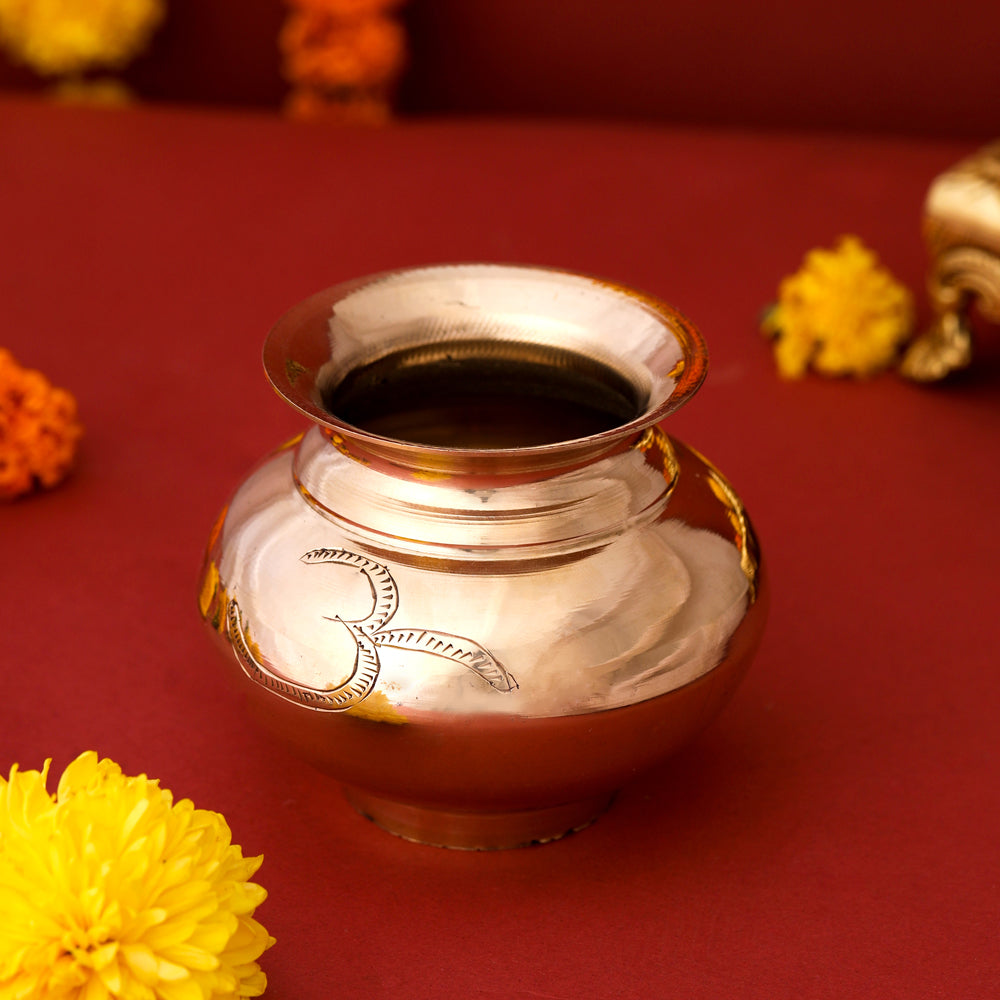 Brass Om Pooja Kalash