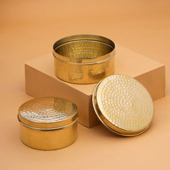 Brass Ladoo Box With Lid