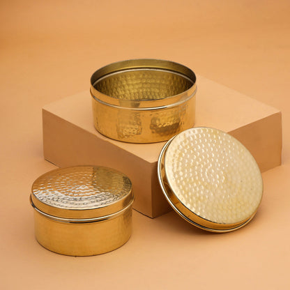 Brass Ladoo Box With Lid
