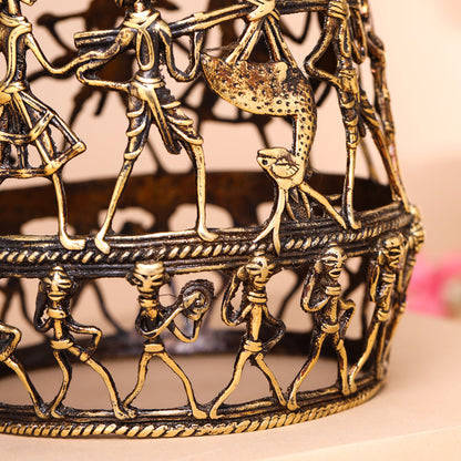 Brass Dhokra Hanging Lamp (9 Inch)