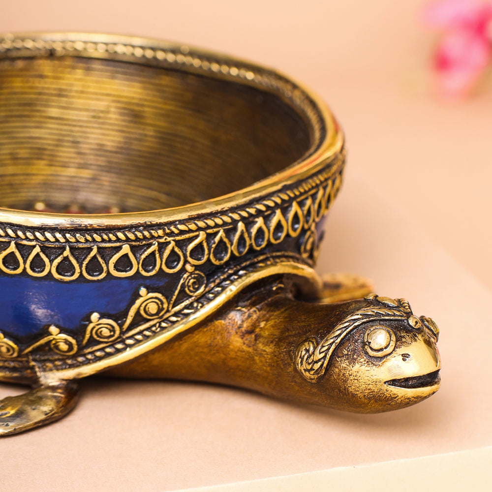 Brass Dhokra Tortoise Bowl