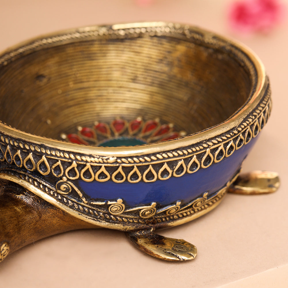 Brass Dhokra Tortoise Bowl