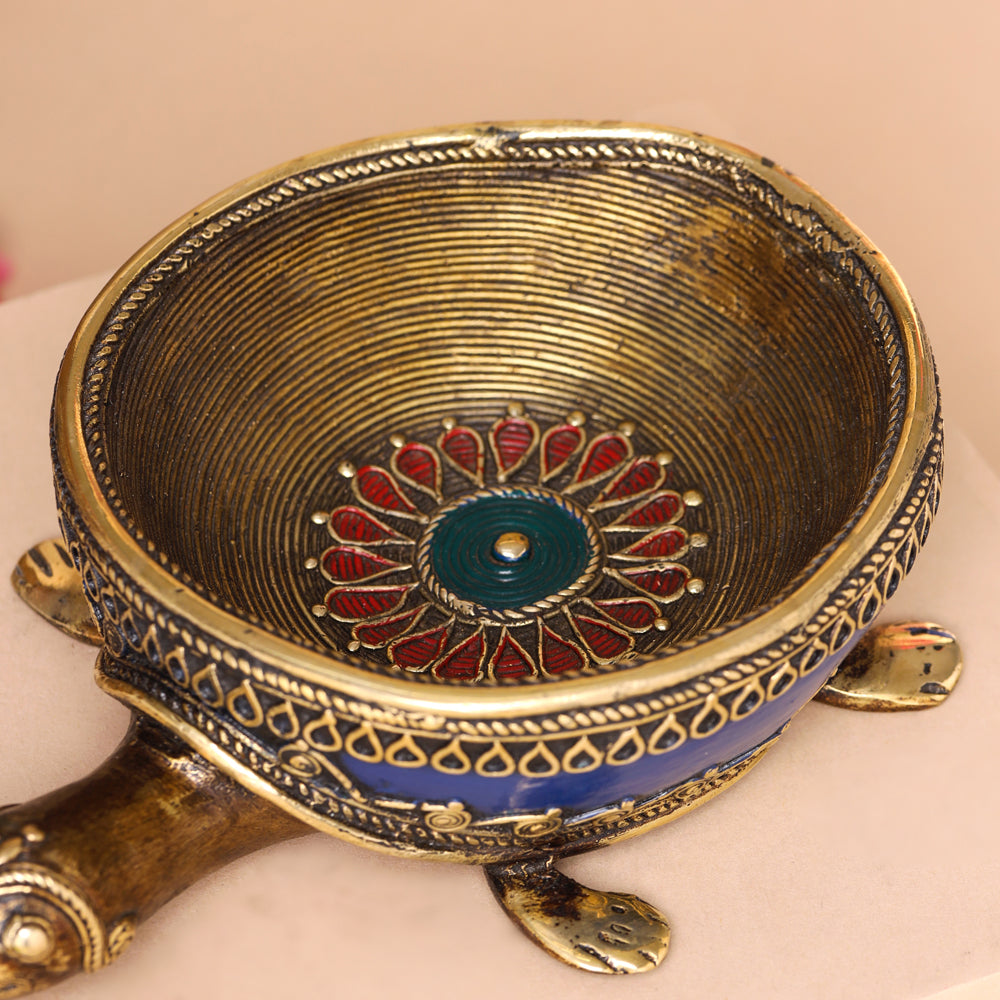 Brass Dhokra Tortoise Bowl
