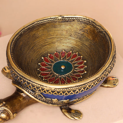 Brass Dhokra Tortoise Bowl