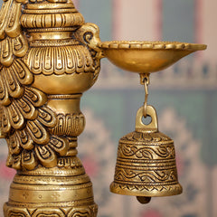 Brass Superfine Majestic Peacock Lamp (19 Inch)