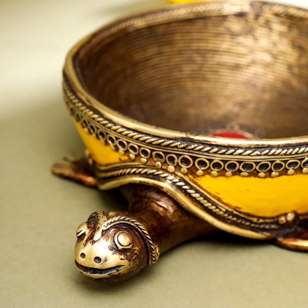 Brass Dhokra Tortoise Bowl
