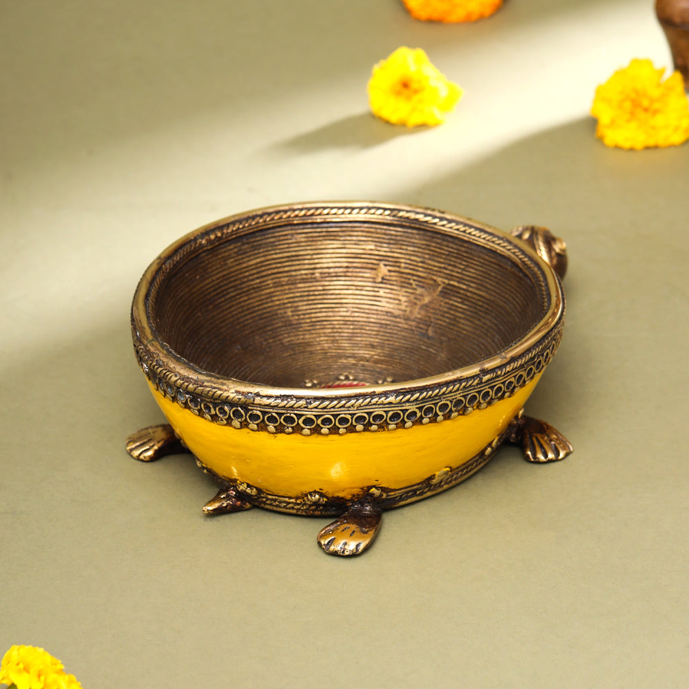 Brass Dhokra Tortoise Bowl