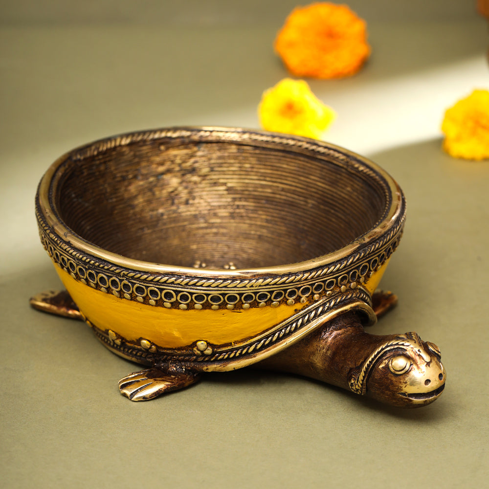 Brass Dhokra Tortoise Bowl