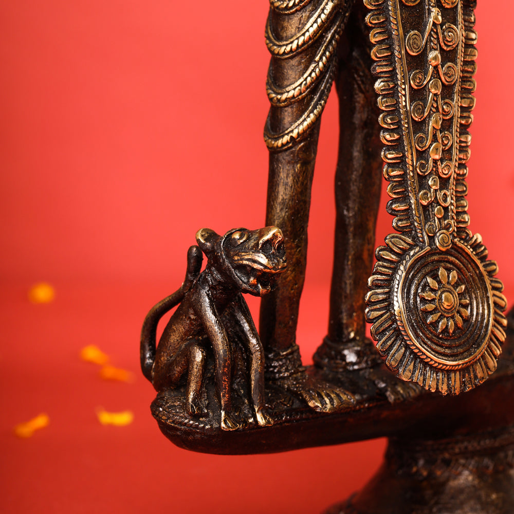 Brass Dhokra Jhitku Mitki Statue (18 Inch)
