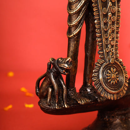 Brass Dhokra Jhitku Mitki Statue (18 Inch)