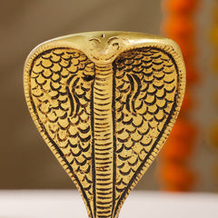 Brass Shivalinga Naaga Figurine (5 Inch)